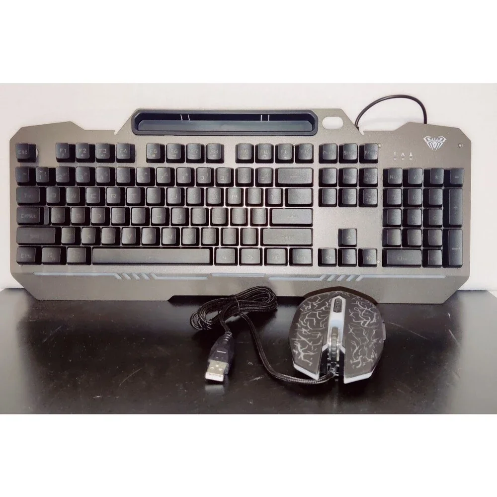 AULA Keyboard T102- 104 Key RGB Gaming Keyboard and Mouse Combo Wired No Box NEW